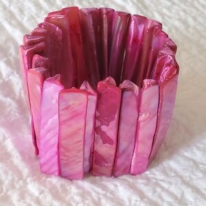 Pink Shell Bracelet Cuff